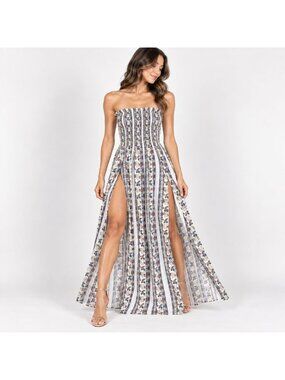 Loyd/Ford Palm Springs Floral Maxi Dress 100% Rayon XS Made in USA